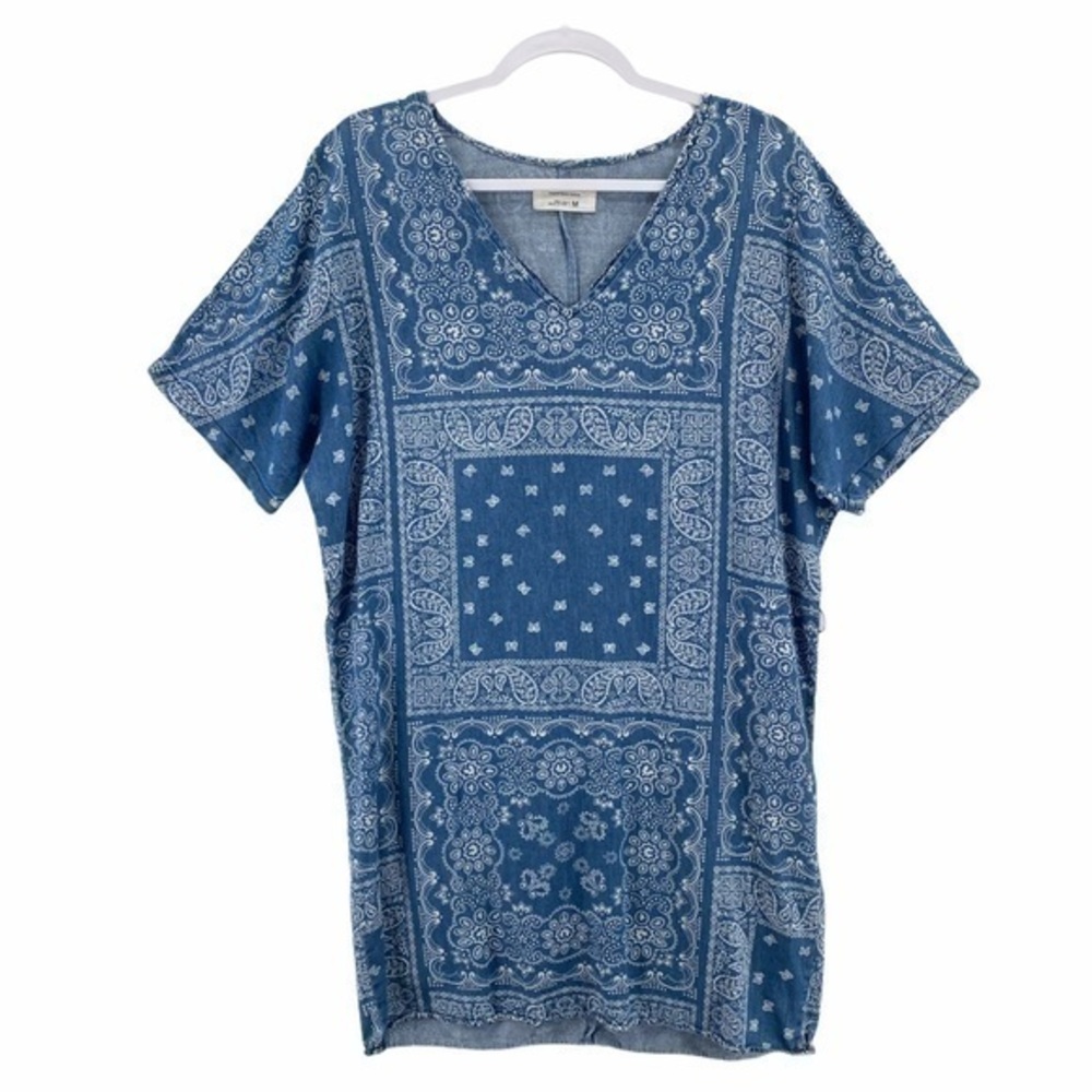 Cortefiel Denim Paisley Bandana Print Dress‎
